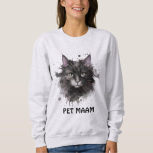 Sudadera Foto de mascota de gato madre personalizada en acu