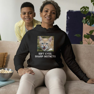 Sudadera Foto de mascota linda cita de gato personalizado n