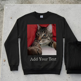 Sudadera Foto de mascota personalizada con texto divertido