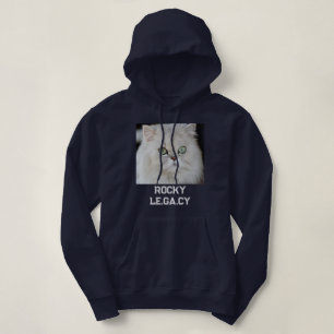 Sudadera Foto de mascota personalizada de gato en azul mari
