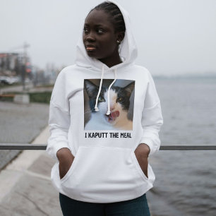 Sudadera Foto de mascota personalizada de gato en blanco y 