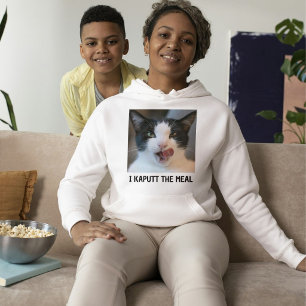 Sudadera Foto de mascota personalizada de gato en blanco y 