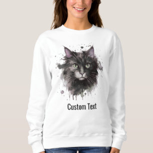 Sudadera Foto de mascota personalizada de gato negro y blan