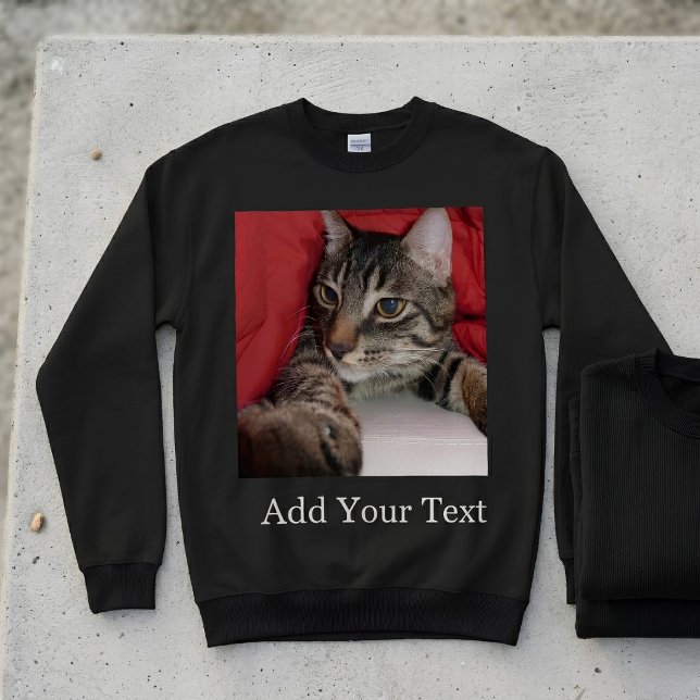 Sudadera Foto de mascota personalizada y texto opcional per (Subido por el creador)