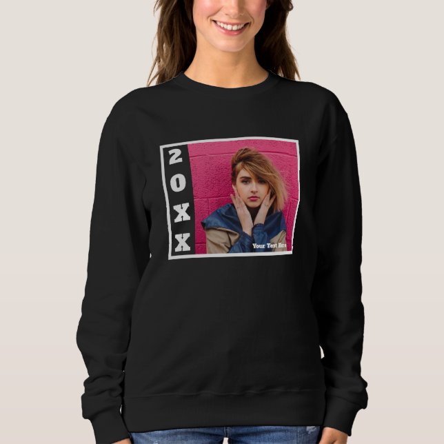 Sudadera Foto de mujeres Personalizados negras (Anverso)