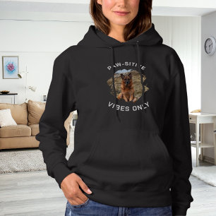 Sudadera Foto de perro con vibraciones positivas en negro