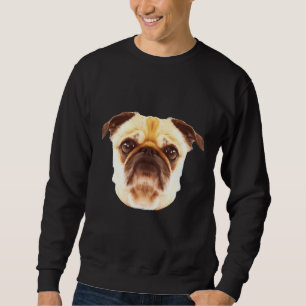 Sudadera Foto de perro de pug retrato facial camiseta clási