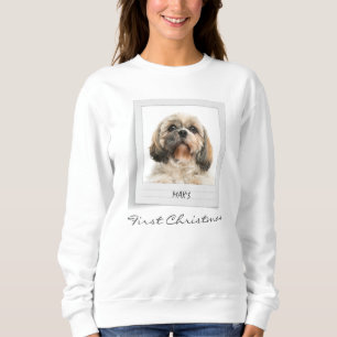 Sudadera Foto de perro mascota Primera Navidad personalizad