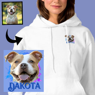 Sudadera Foto de perro Pitbull personalizada moderna grunge