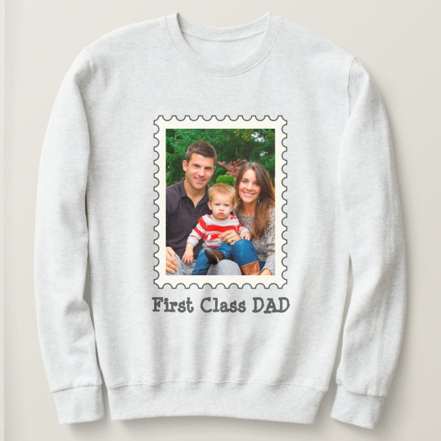 Sudadera Foto del mejor personalizado de papá de primera cl (Anverso del diseño)