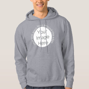 Sudadera foto edición personalizada círculo, texto ciervo m