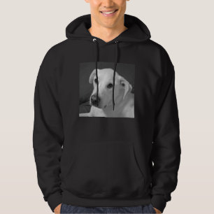 Sudadera Foto en blanco y negro de un bello perro conmovedo