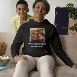 Sudadera Foto personalizada de gato blanco y negro para mam