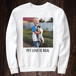 Sudadera Foto personalizada de gato, mamá, niño y mascota e