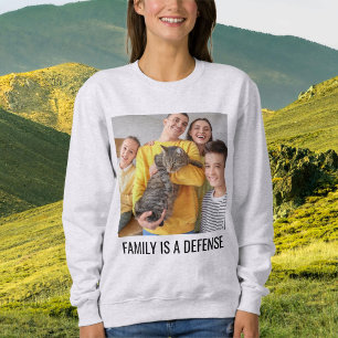 Sudadera Foto personalizada de gato negro ceniza mamá famil