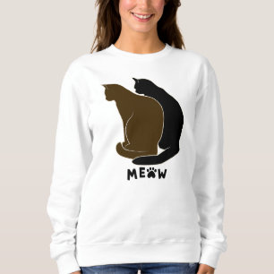 Sudadera Foto personalizada de gato negro y blanco para mam