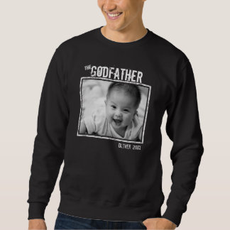 Sudadera Foto personalizada del padrino y nombre negro