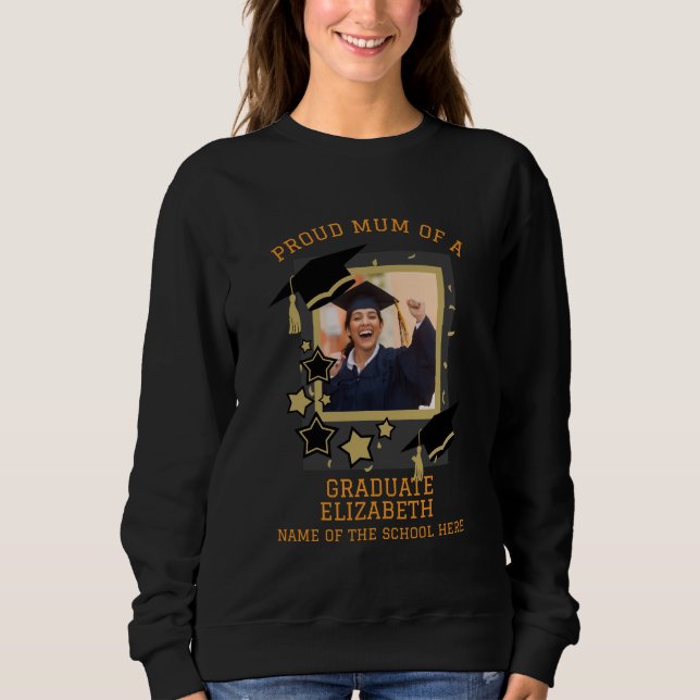 Sudadera Foto personalizada "Orgullosa Mamá de un graduado" (Anverso)