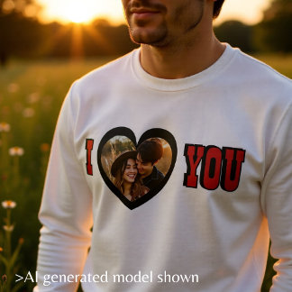 Sudadera Foto Personalizada Te Amo Corazón Romántico