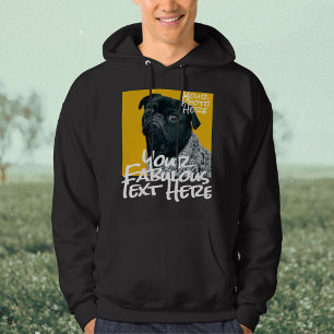 Sudadera Foto personalizada y texto negro