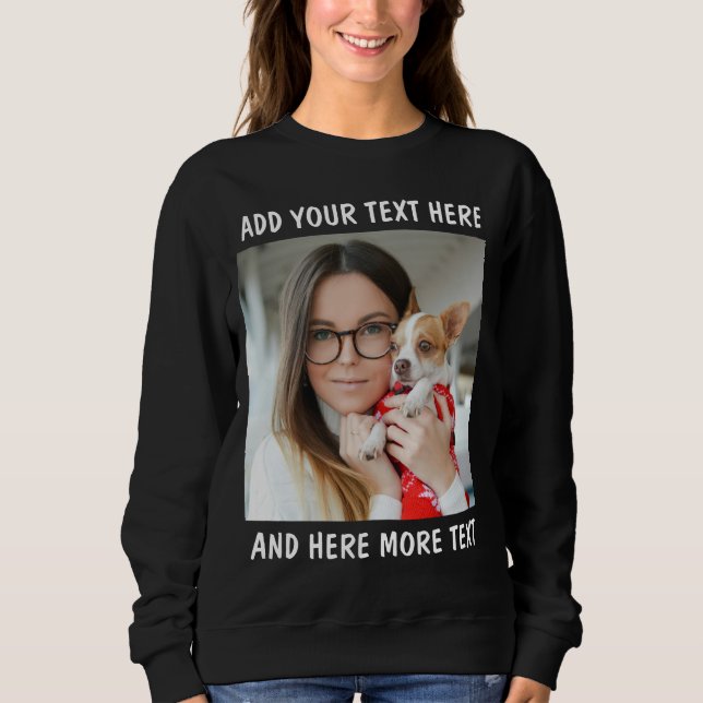 Sudadera Foto personalizada y texto o nombre (Anverso)