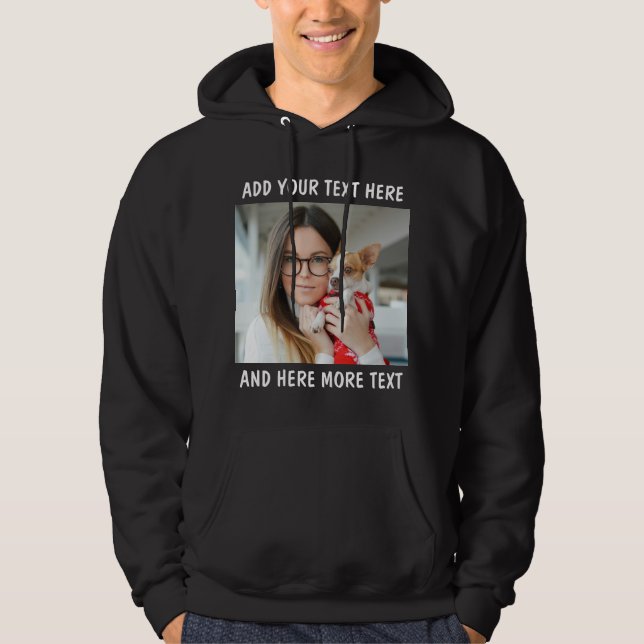 Sudadera Foto personalizada y texto o nombre (Anverso)