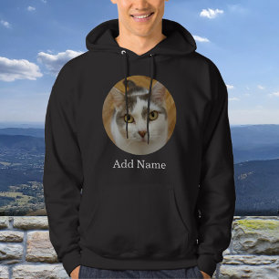 Sudadera Foto personalizado y nombre negro personalizado