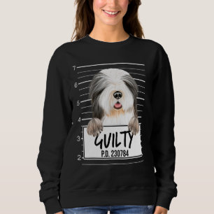 Sudadera Foto policial de Collie barbudo Perro culpable
