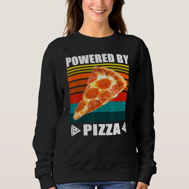 Sudadera Fotografía Alimentada Por Pizza Mens Mujeres Niños (Anverso)