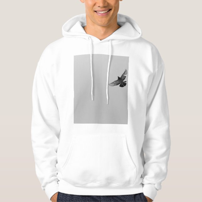 Sudadera Fotografía en blanco y negro de palomas volando (Anverso)