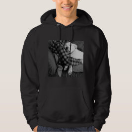 Sudadera Fotografía en blanco y negro de perro peleándose c