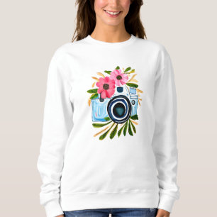 Sudadera Fotografía personalizada Flores de cámara de época