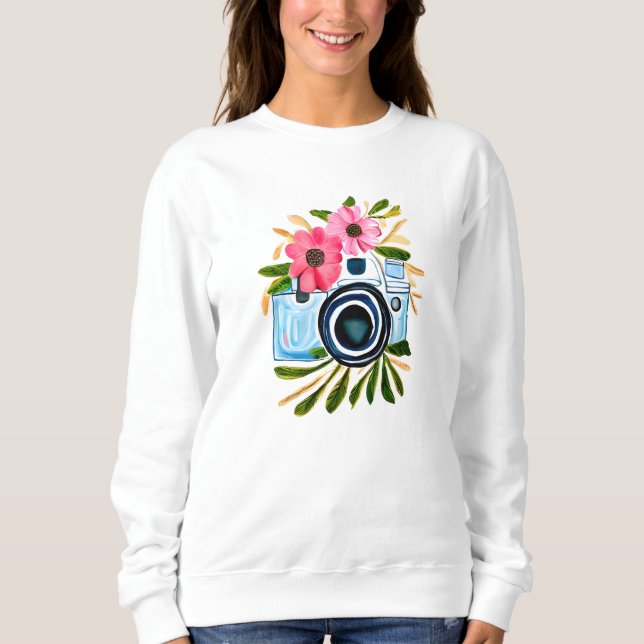 Sudadera Fotografía personalizada Flores de cámara de época (Anverso)