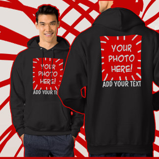 Sudadera Fotografía y archivo de texto personalizados en la