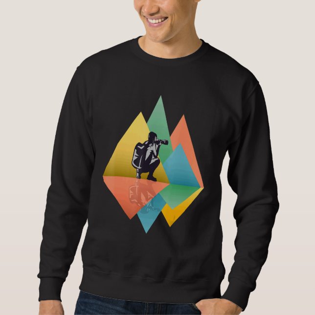 Sudadera Fotógrafo de Wildlife Camera Mountains Retro Pop A (Anverso)