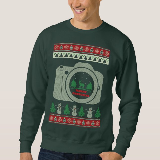 Sudadera Fotógrafo feo de Navidad (Anverso)