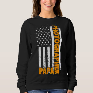 Sudadera Fotógrafo Papa American Flag Día del Padre