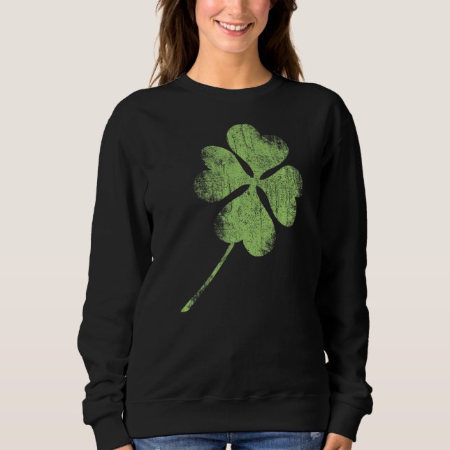 Sudadera Four leaf c Irish lucky green Ireland St Patricks  (Anverso)