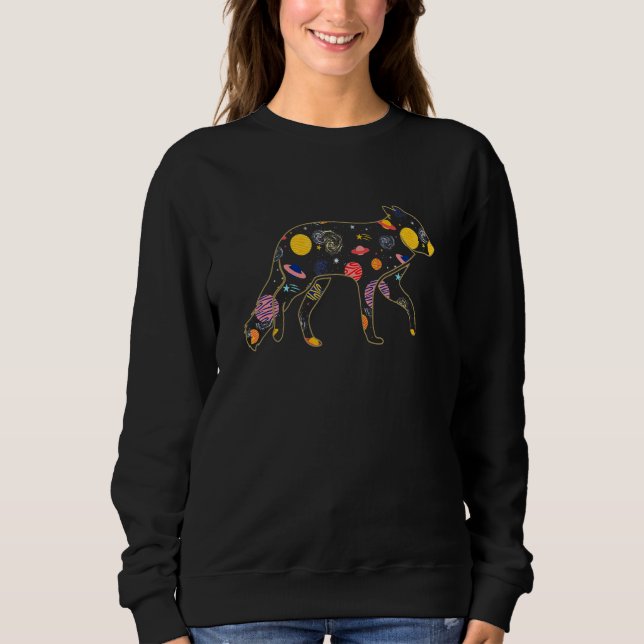 Sudadera Fox  Celestial Animals Space Aesthetic Solar Plane (Anverso)