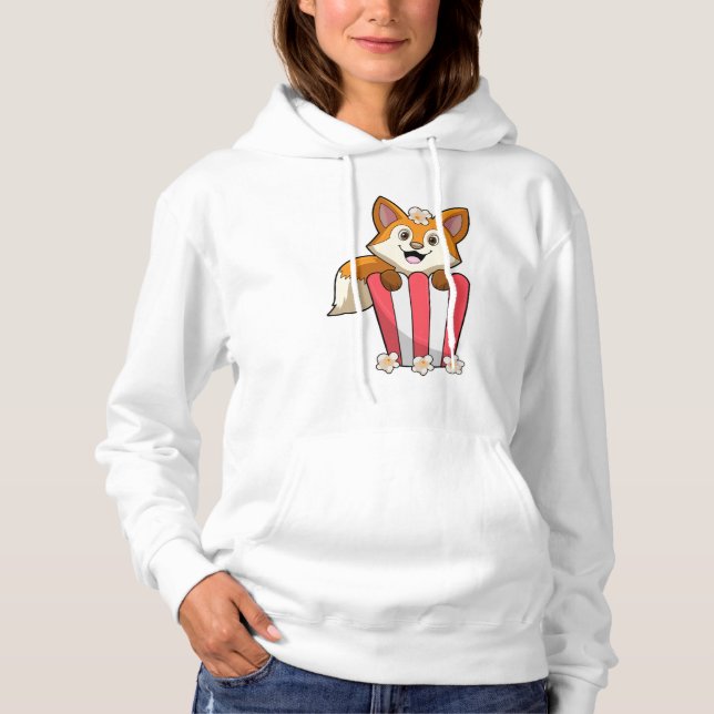 Sudadera Fox comiendo con popcorn (Anverso)