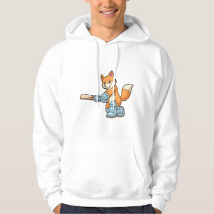 Sudadera Fox como bateador con bate de críquet