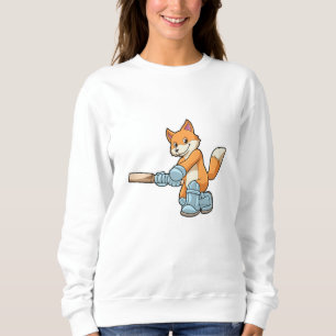 Sudadera Fox como bateador con bate de críquet