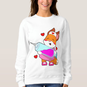 Sudadera Fox como enfermera con jeringas