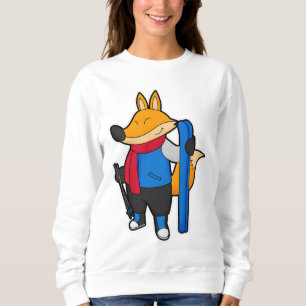 Sudadera Fox como esquiador con esquí