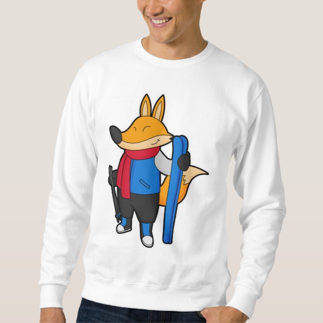 Sudadera Fox como esquiador con esquí (Anverso)