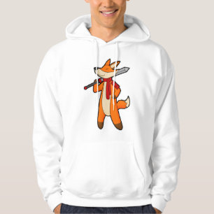 Sudadera Fox como guerrero con espada y bufanda