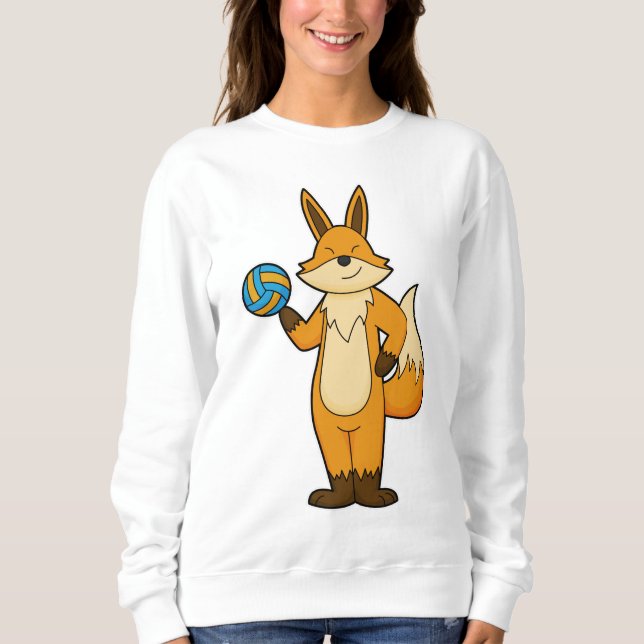 Sudadera Fox como jugador de voleibol con voleibol (Anverso)