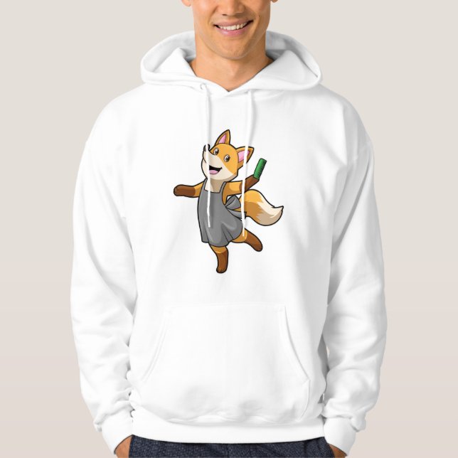 Sudadera Fox como peluquero con tijeras (Anverso)