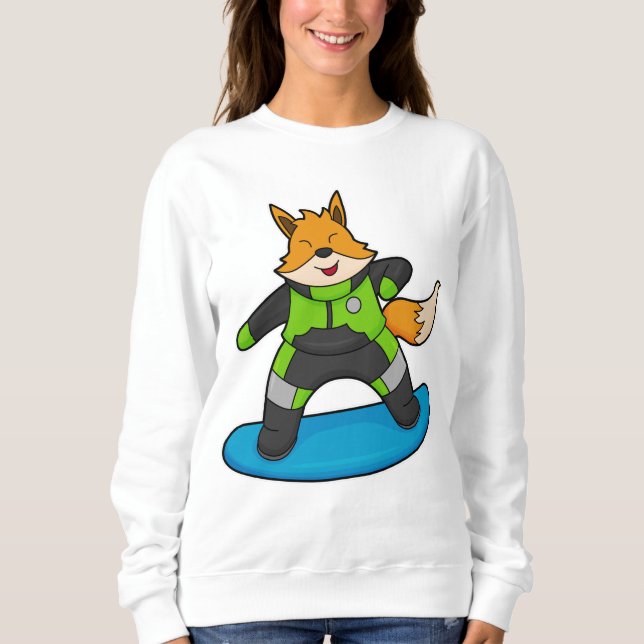 Sudadera Fox como Snowboarder con Snowboard (Anverso)
