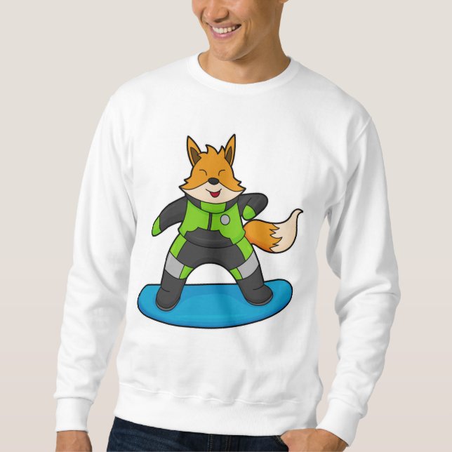Sudadera Fox como Snowboarder con Snowboard (Anverso)